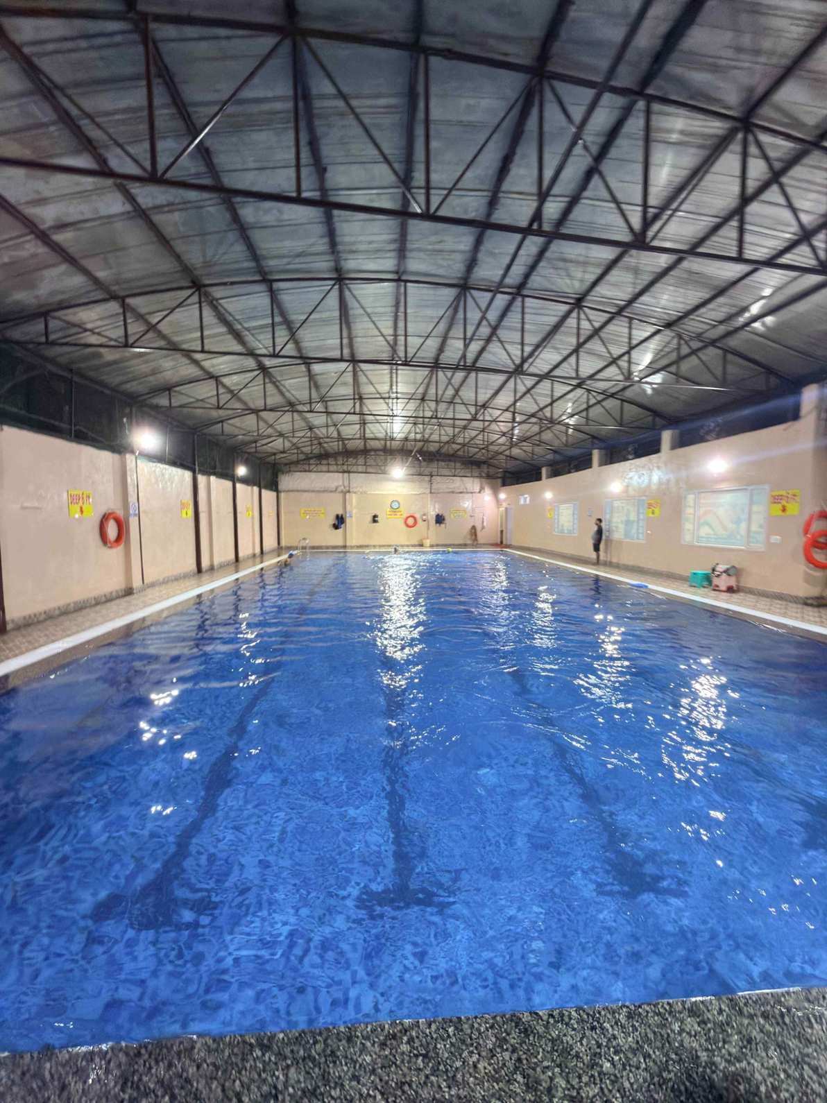 Student practicing freestyle stroke